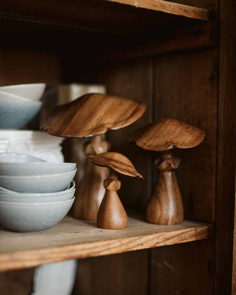 Handcarved Wooden Mushroom