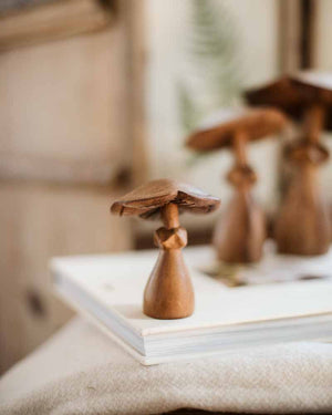 Handcarved Wooden Mushroom
