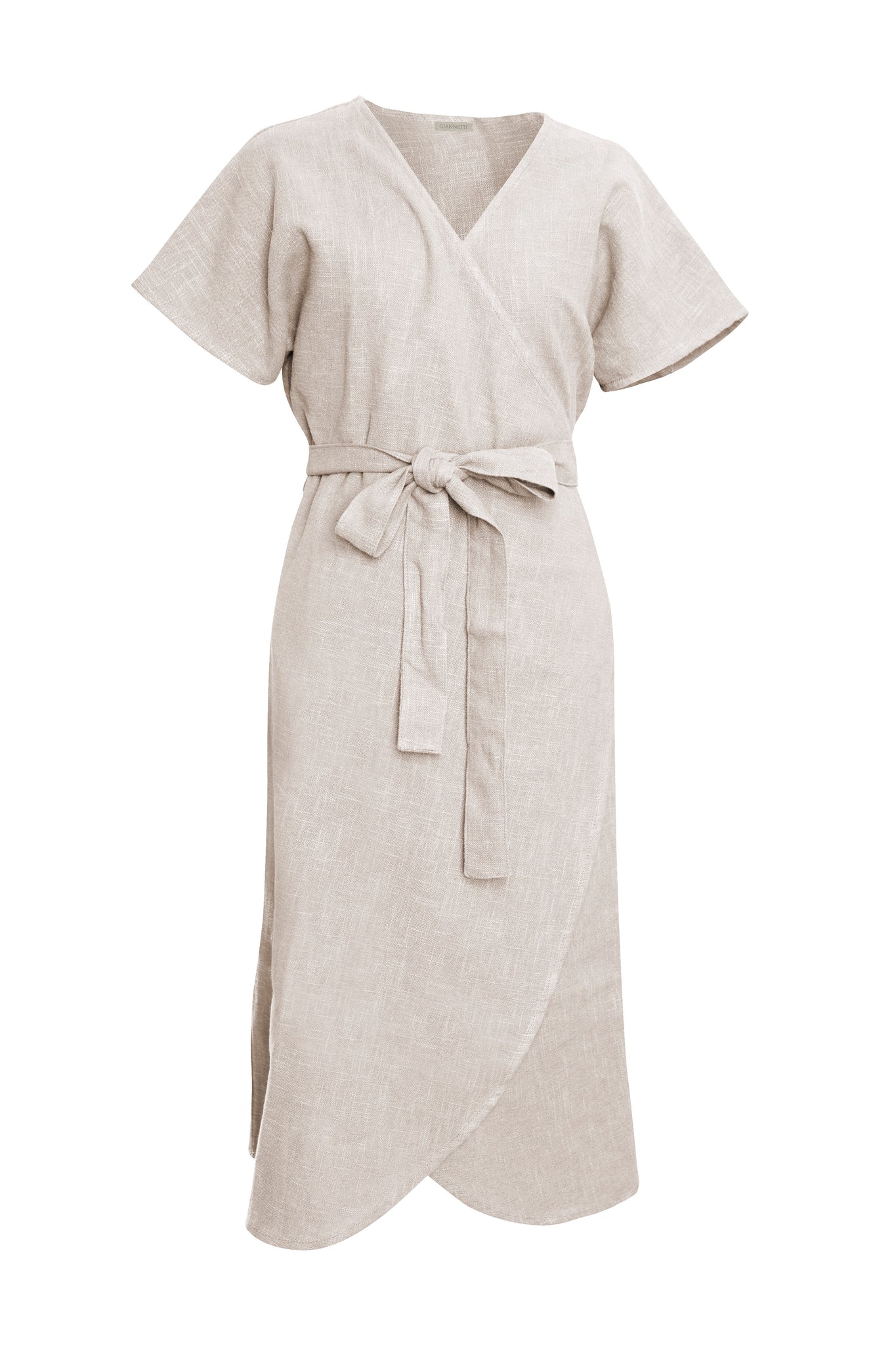 Natural Linen Wrap Dress - GIANNETTI