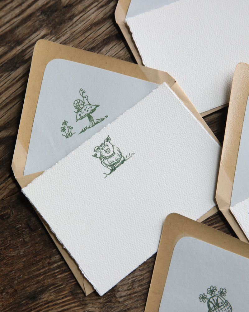 Patina Small Cards with Envelope, Set of 4