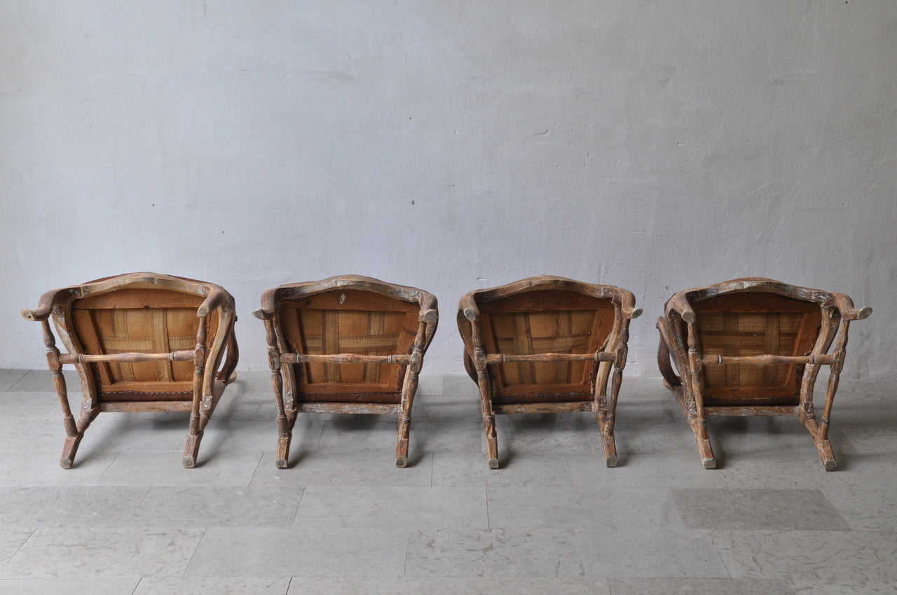 4 Rococo Armchairs