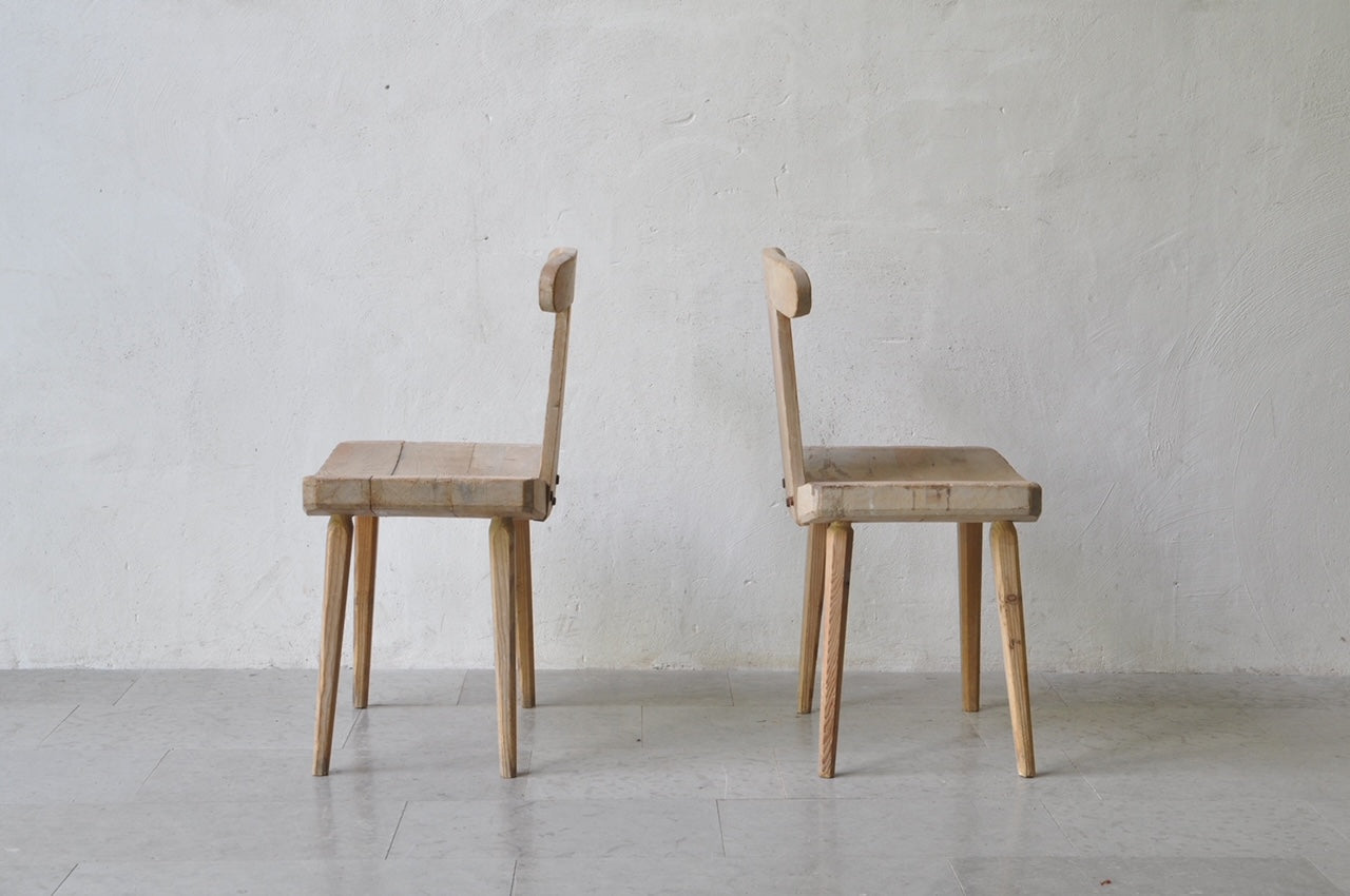 Pair of Pine Chairs c1920