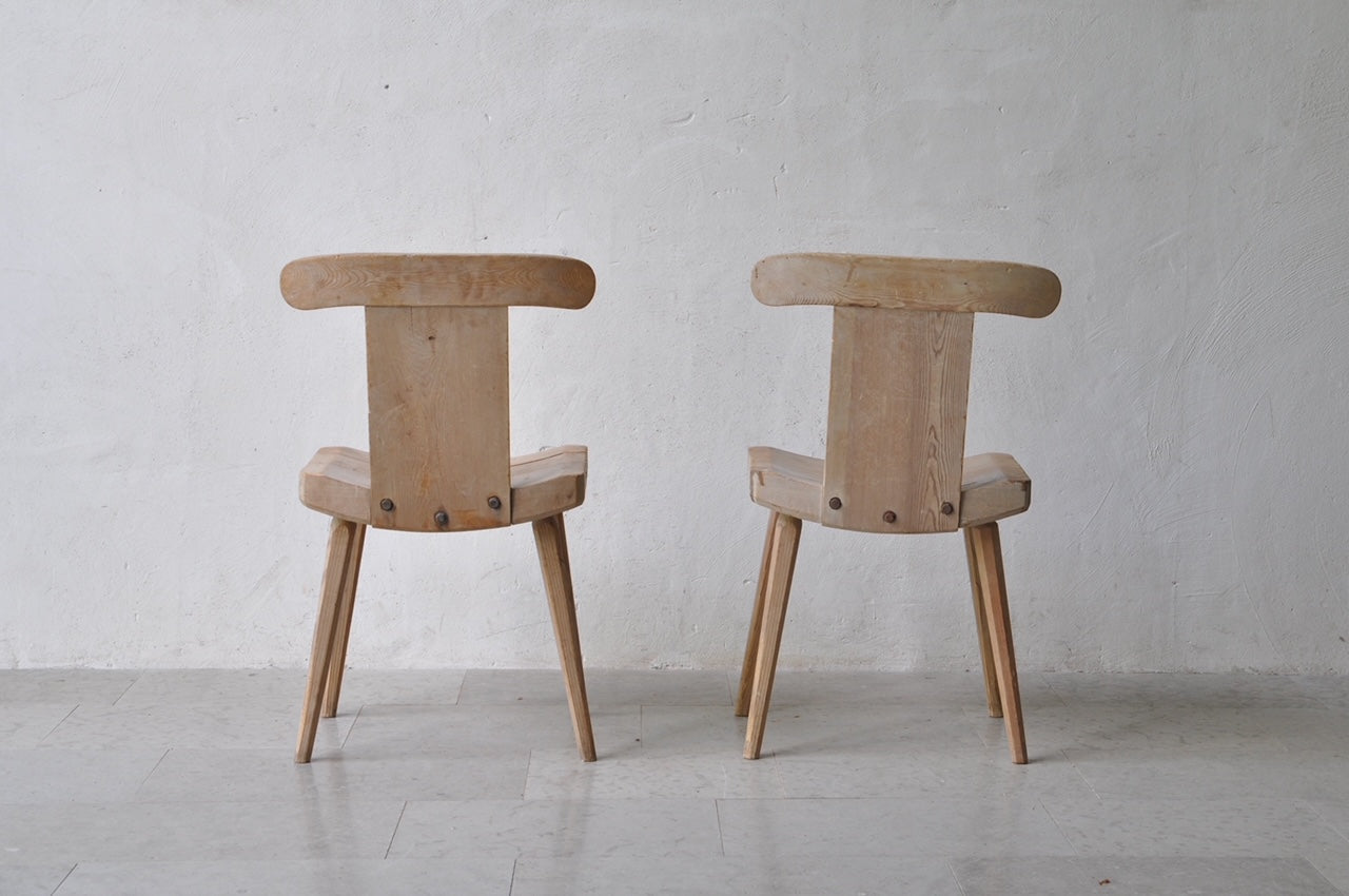 Pair of Pine Chairs c1920