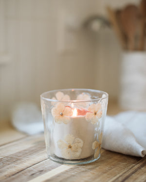 Small Floral Hurricane Candle Holder