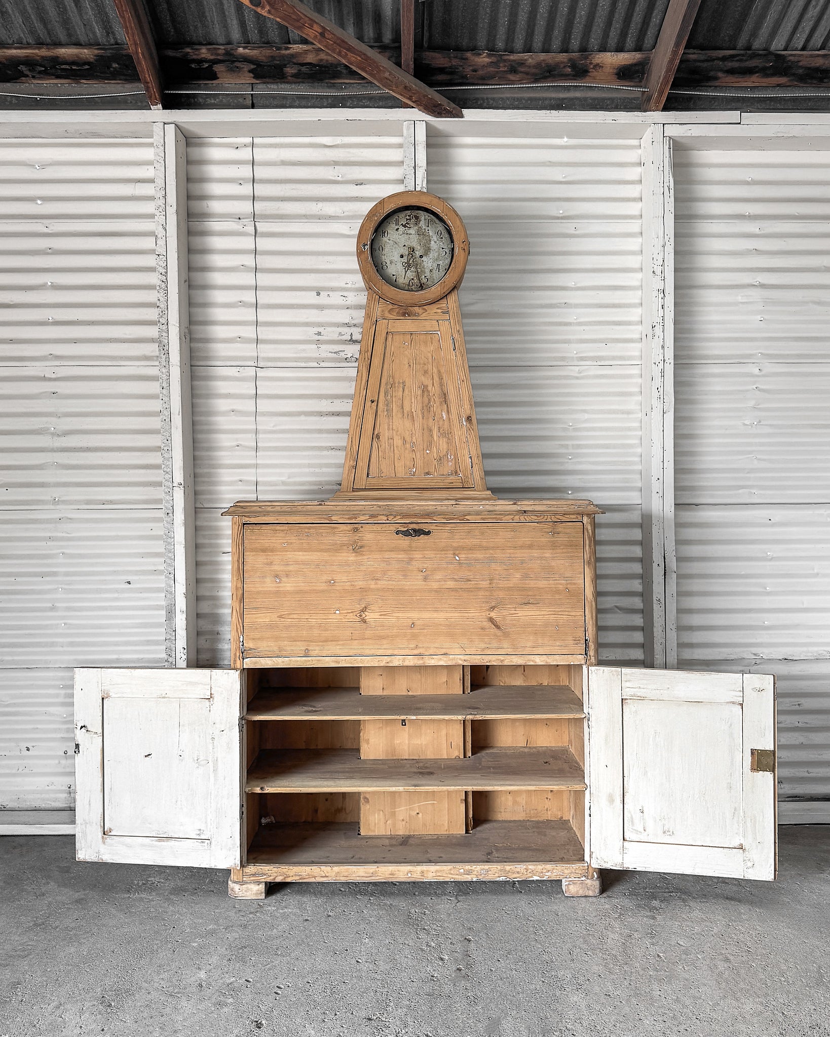Swedish Secretaire with Clock