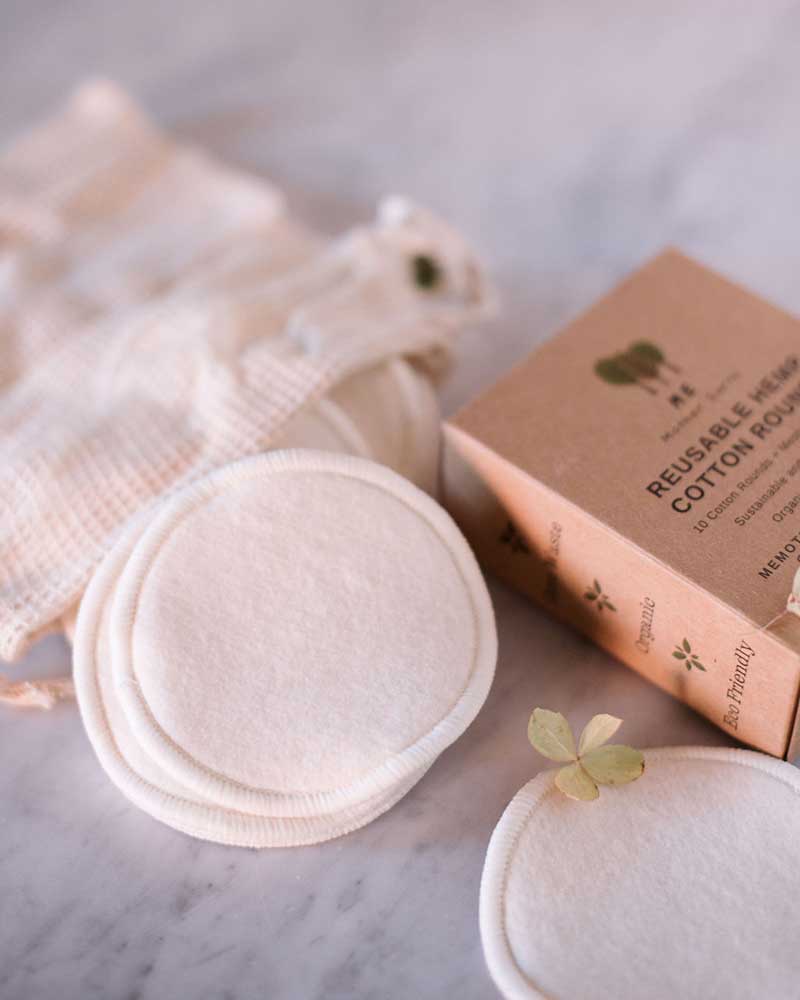 Hemp Cotton Rounds 10 Pack with Mesh Cotton Laundry Bag
