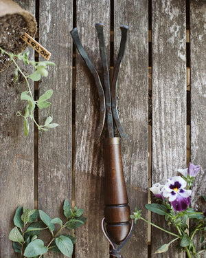 Handcrafted Garden Rake | with Handturned Black Walnut Handle
