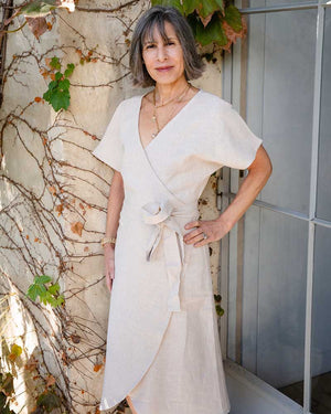 Natural Linen Wrap Dress Patina Home & Garden Natural Linen Wrap Dress Patina Home & Garden