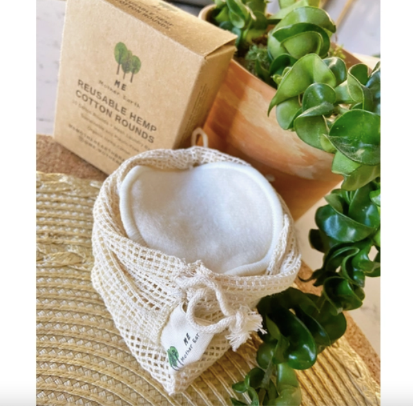 Hemp Cotton Rounds 10 Pack with Mesh Cotton Laundry Bag