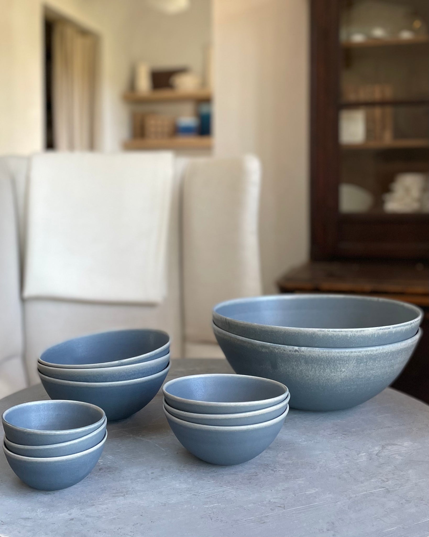 Ceramic Flared Bowl in Lake - GIANNETTI