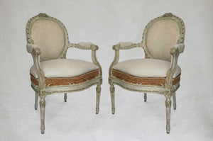 Pair of Antique Belgian Bergere Chairs