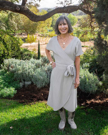 Silver Linen Wrap Dress – Patina Home & Garden