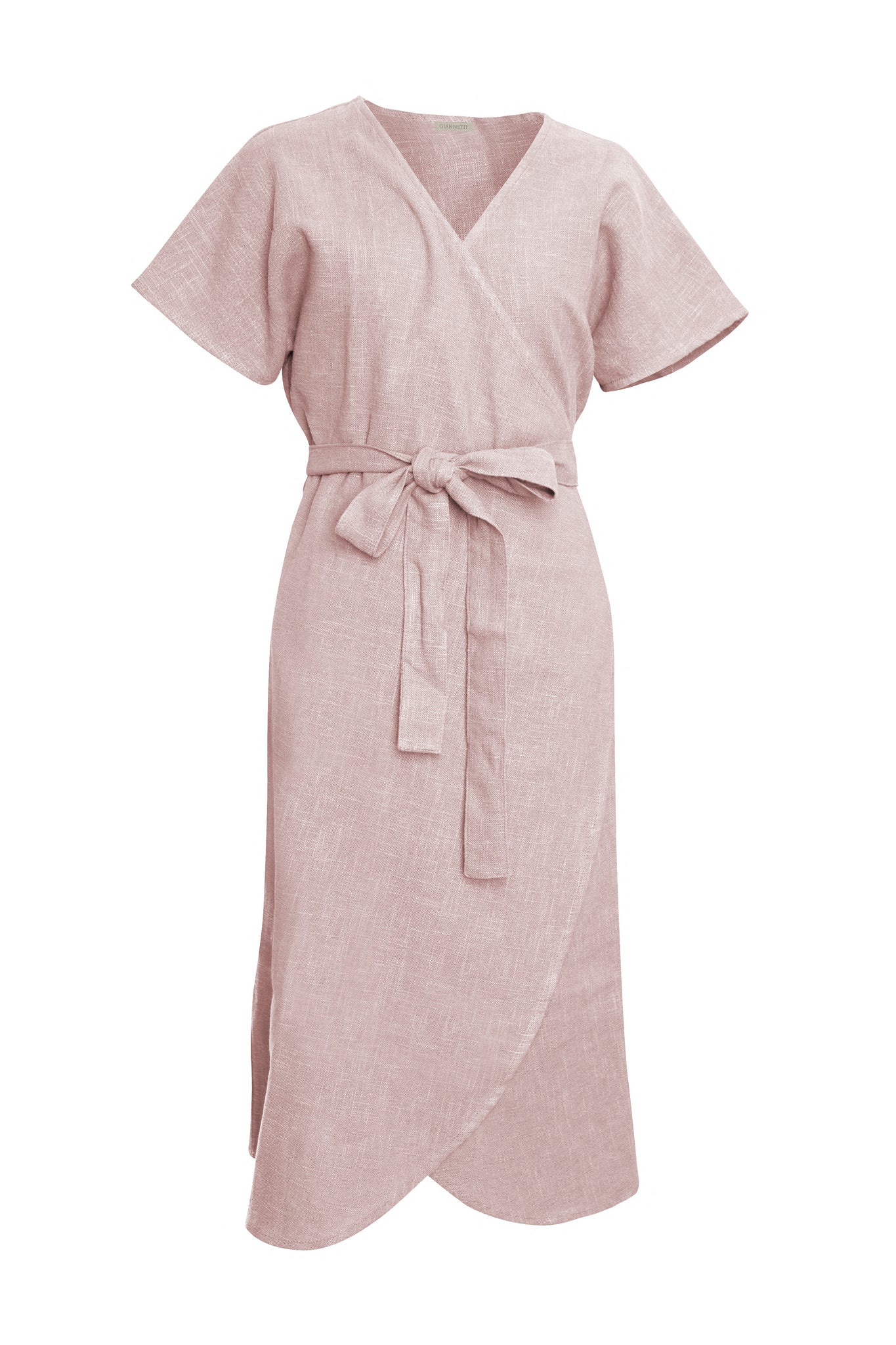 Blush Linen Wrap Dress - GIANNETTI