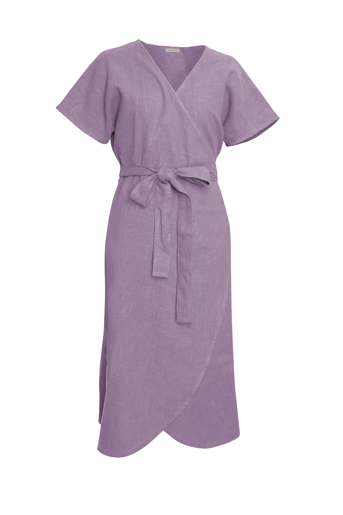 Lilac Linen Wrap Dress - GIANNETTI
